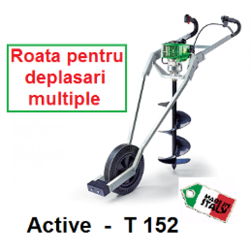 Motoburghiu profesional ACTIVE T152 cu roata fixaj -  3 CP  -- nu contine burghie