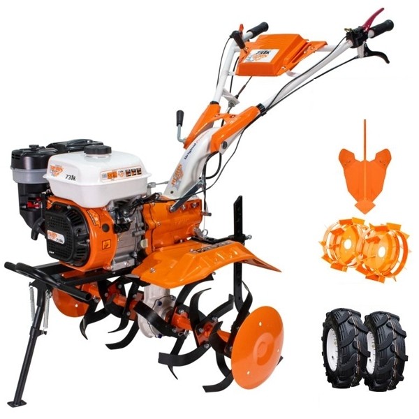 Motosapatoare RURIS 731K-8,5CP( roti cauciuc 5.00-8+rarita ajustabila+roti metalice 350 fara manicot) 