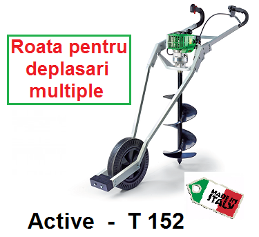 Motoburghiu profesional ACTIVE T152 cu roata fixaj -  3 CP  -- nu contine burghie