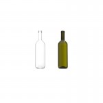 Sticle 0.75 l transparente si oliv pentru vin alb si rosu